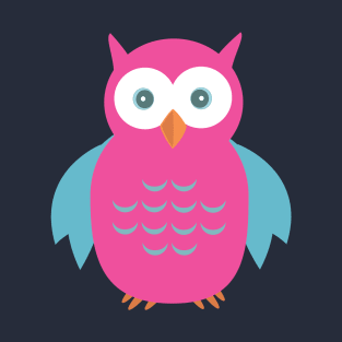 Blue & Pink Owl T-Shirt