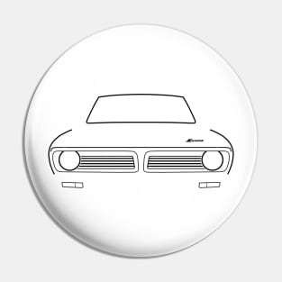 Morris Marina 1970s British classic car black outline graphic Pin