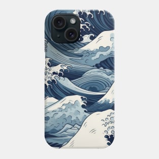 Ephemeral Crests: Hokusai Waves Reimagined Phone Case