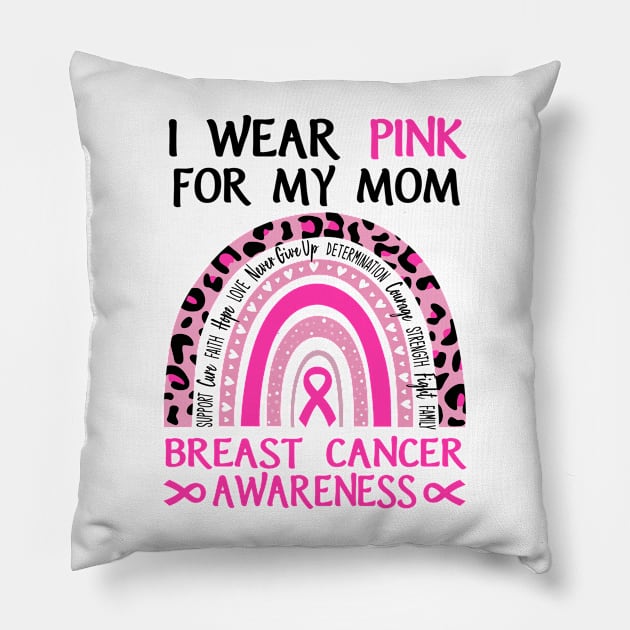 Breast Cancer I Wear Read For My Mom Grandma Sister Personalized Pillow by Sunset beach lover