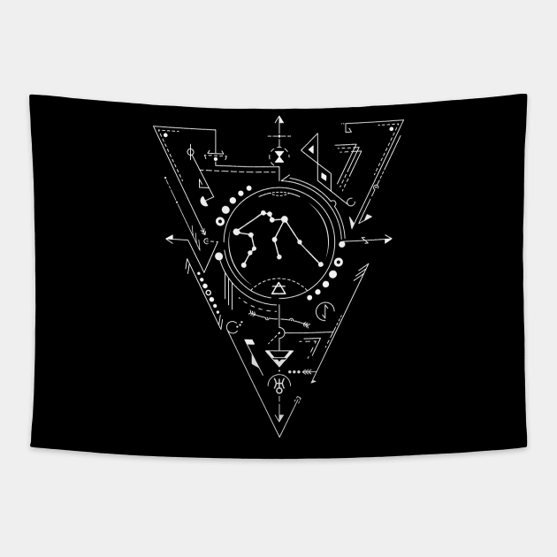 Aquarius Zodiac Sign Tapestry by CelestialStudio