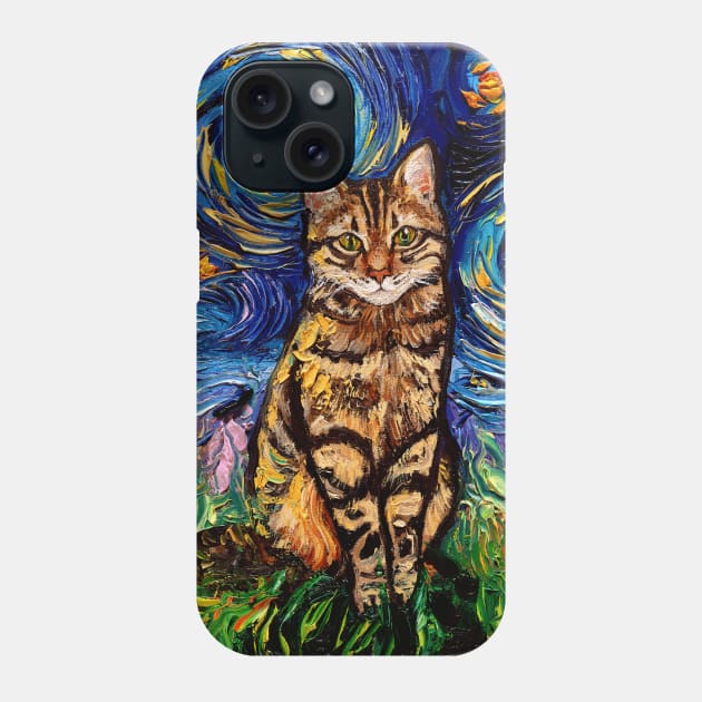 Brown Tabby Night Phone Case by sagittariusgallery