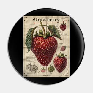 Botanical Illustration Strawberry Pin