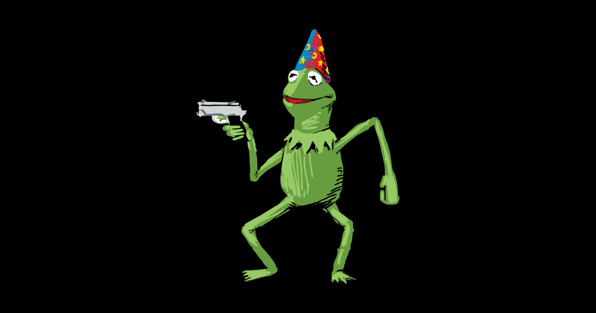Kermit With Gun Limitied Edition Kermit Sticker TeePublic