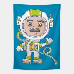 Cute Astronaut Cartoon Tapestry