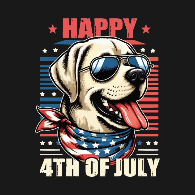 USA Happy 4th of July Patriotic American Labrador Retriever by JUST PINK