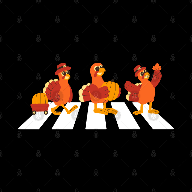 Crossing Turkey Thanksgiving Road Crosswalk Funny Turkey by deafcrafts