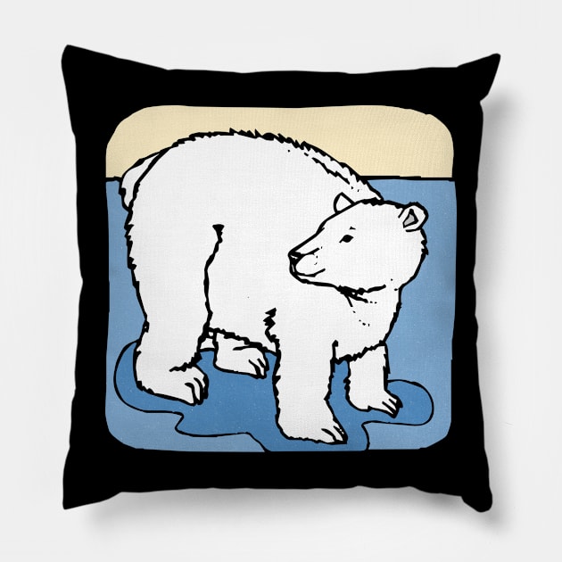 Polar Bear Pillow by AnKa Art