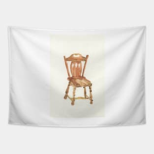 Wooden Captains Chair Watercolor Tapestry