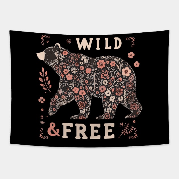 Live Wild and Free Bear Tapestry by Heartsake