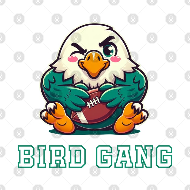 Philadelphia Eagles Bird Gang Cute Kawaii [Green] by Curious Sausage