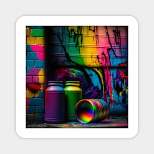 Living Life in Colour Paint Barrel Graffiti Magnet