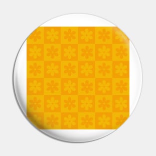 Floral Checkered Pattern in Yellow Pin