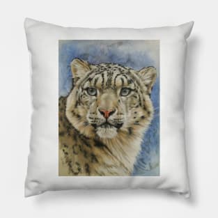 Snow Leopard in Color Pillow