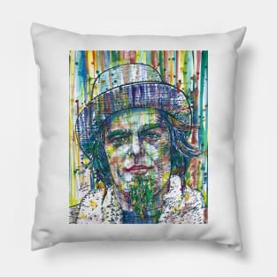 CAPTAIN BEEFHEART watercolor and ink portrait .1 Pillow