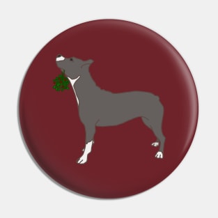 Pitbull with Mistletoe Pin