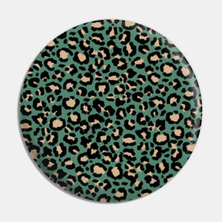 Leopard Pattern in Oatmeal on Rosemary Green Pin