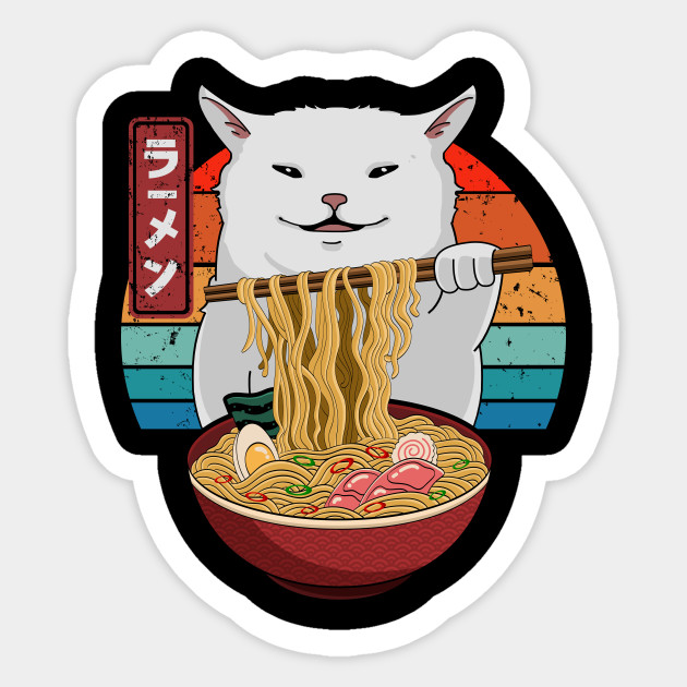 Kawaii Cat Eating Ramen Noodles Japanese Cat Eating Ramen