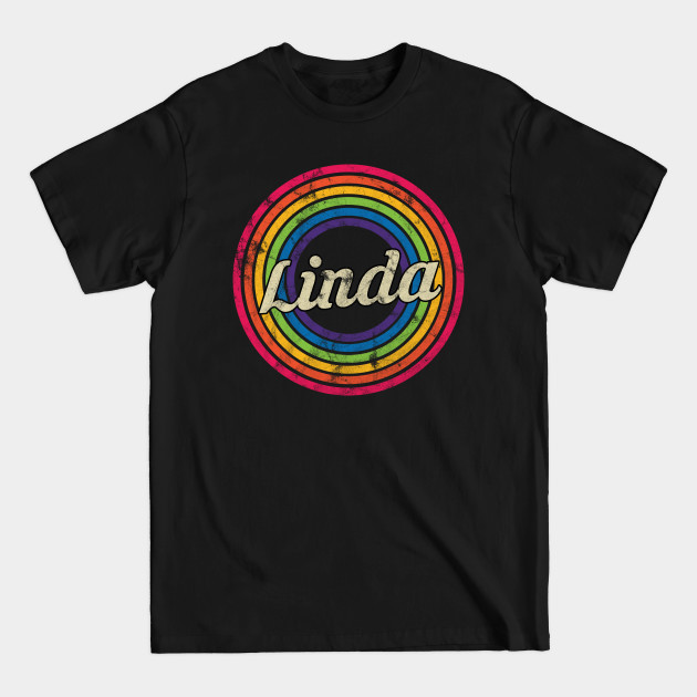 Discover Linda - Retro Rainbow Faded-Style - Linda - T-Shirt