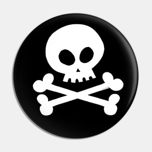 cool white skull crossbones Pin