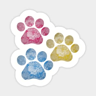 Subtle Floral Paw Prints Flag Magnet