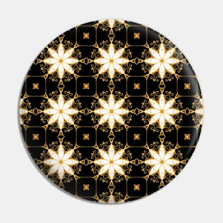 Art deco Daisy Golden tile pattern Pin
