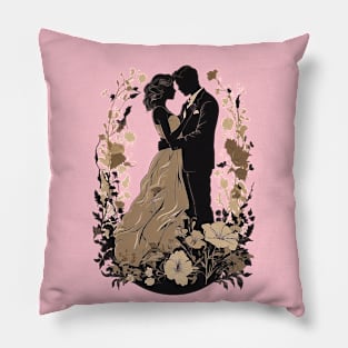 Vintage Valentine's:A Couple's Vintage Embrace - Valentine's Day Pillow