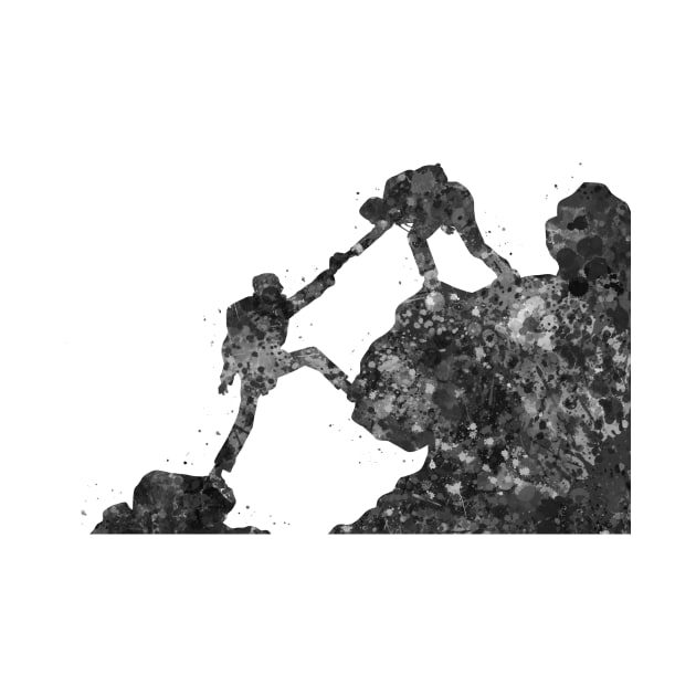 Climber couple black and white by Yahya Art