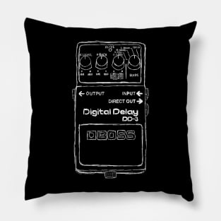 Boss delay pedal drawing Pillow