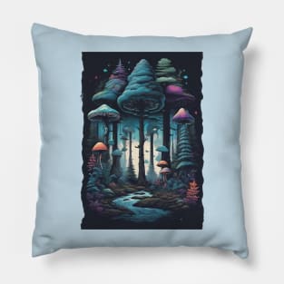 mushroom forest desgin Pillow