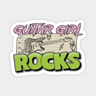 Guitar Girl Rocks Magnet