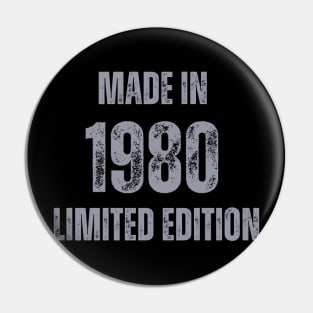 Vintage Made in 1980 , Limited Edition  , Gift for Mom Dad Birthday Pin