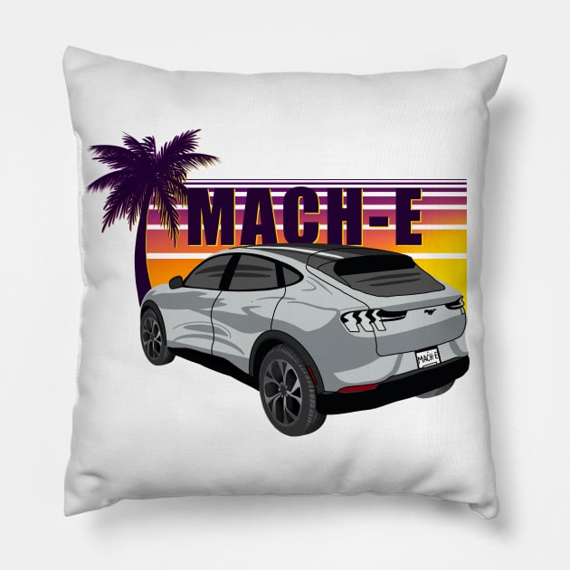 Sunset Mach-E in Iconic Silver Pillow by zealology