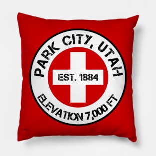 Park City Ski Patrol Round Graphic Pillow