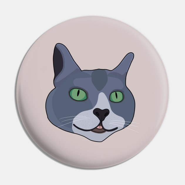 Russian Blue Cat Pin by crankycranium