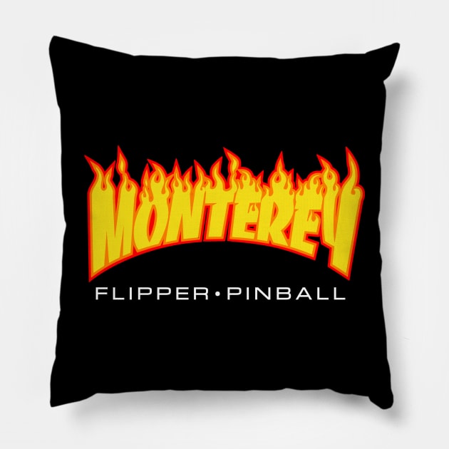 Monterey Flipper Pinball on Fire Pillow by DRI374