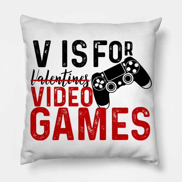 V is for video games Pillow by kirkomed