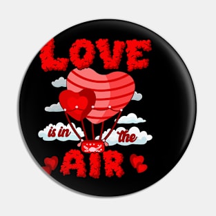 Love In In The Air Balloon Valentines Day Girl Boy Women Men Pin