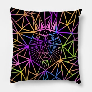 COLORFUL Geometric Lion Pillow