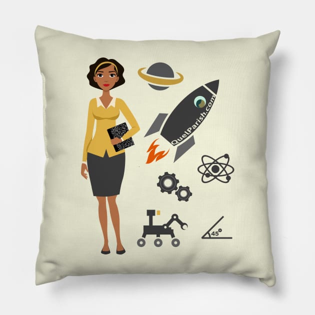 Black Women in STEM Solo Aerospace Engineer Pillow by quelparish