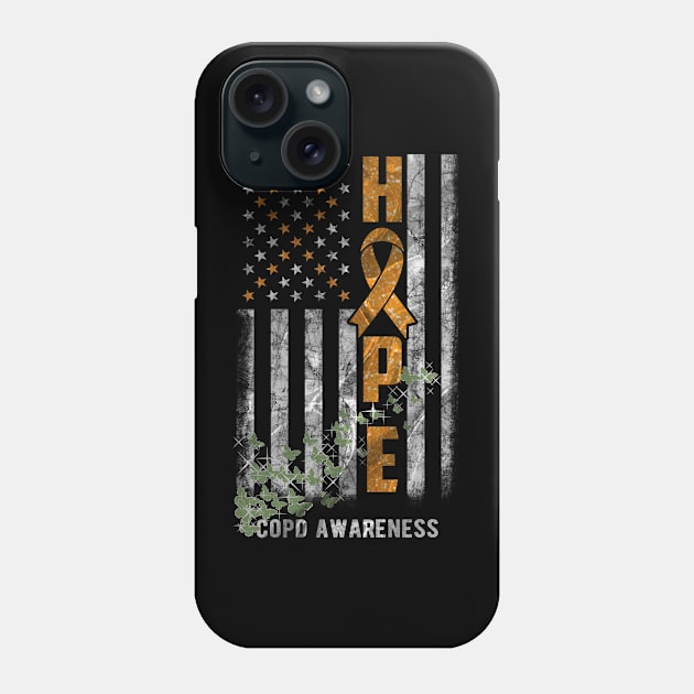 COPD Awareness Hope Flag Green Butterflies Phone Case by mythikcreationz