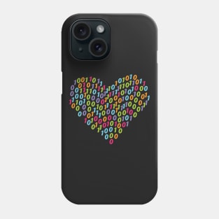 Binary Heart Colorful Phone Case
