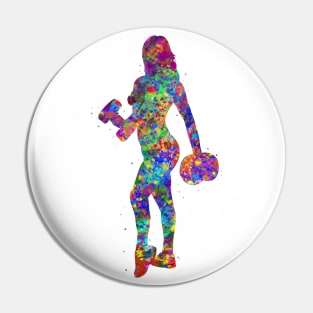 Weightlifter girl Pin