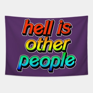 Hell Is Other People - Nihilist Typographic Design Tapestry