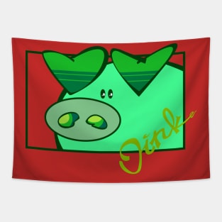 Oink green Tapestry