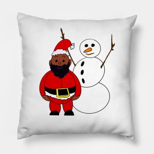 Santa and a Snowman Pillow