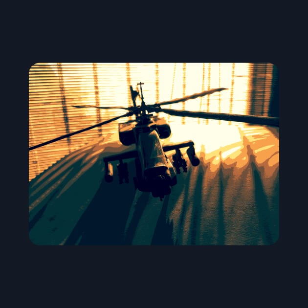 Apache Helicopter In Action by Retropenguin