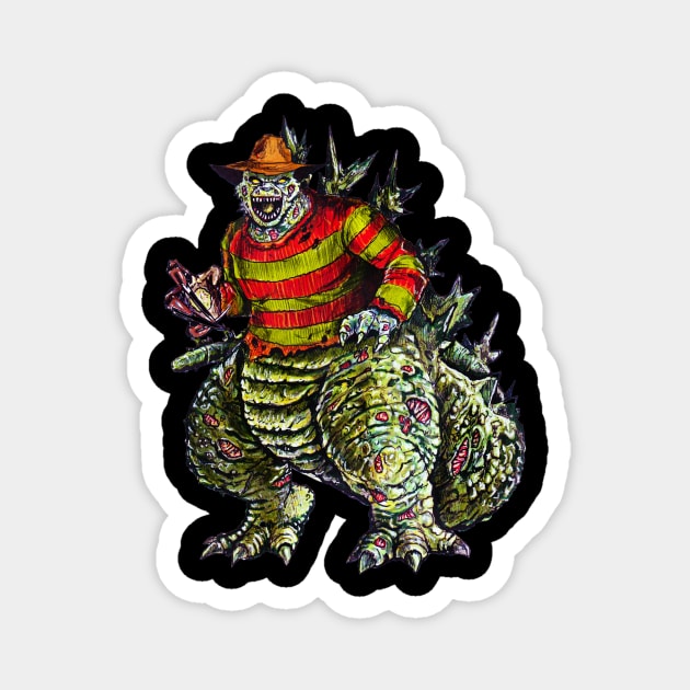 Dream Lizard! Horror Art MASHUP! Magnet by LeeHowardArtist