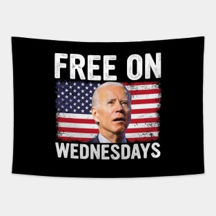 Free On Wednesdays funny Biden saying Tapestry
