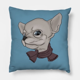 Chihuahua. Puppy in a scarf Pillow